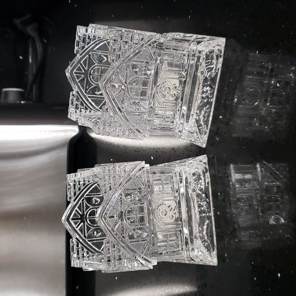 Other - A Pair of Gorham Fine Crystal Christmas House Votive Holders.